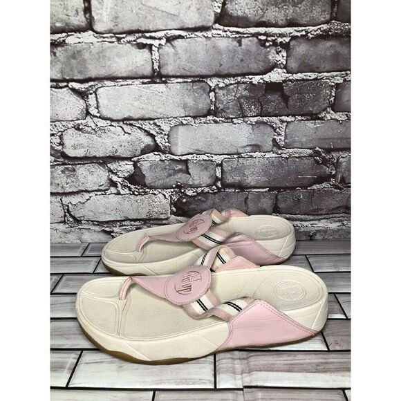 Fitflop 3200 Walkstar Pink Synthetic Thong Wedge Sandals Women’s Sz 9M US/41EU - Picture 3 of 16